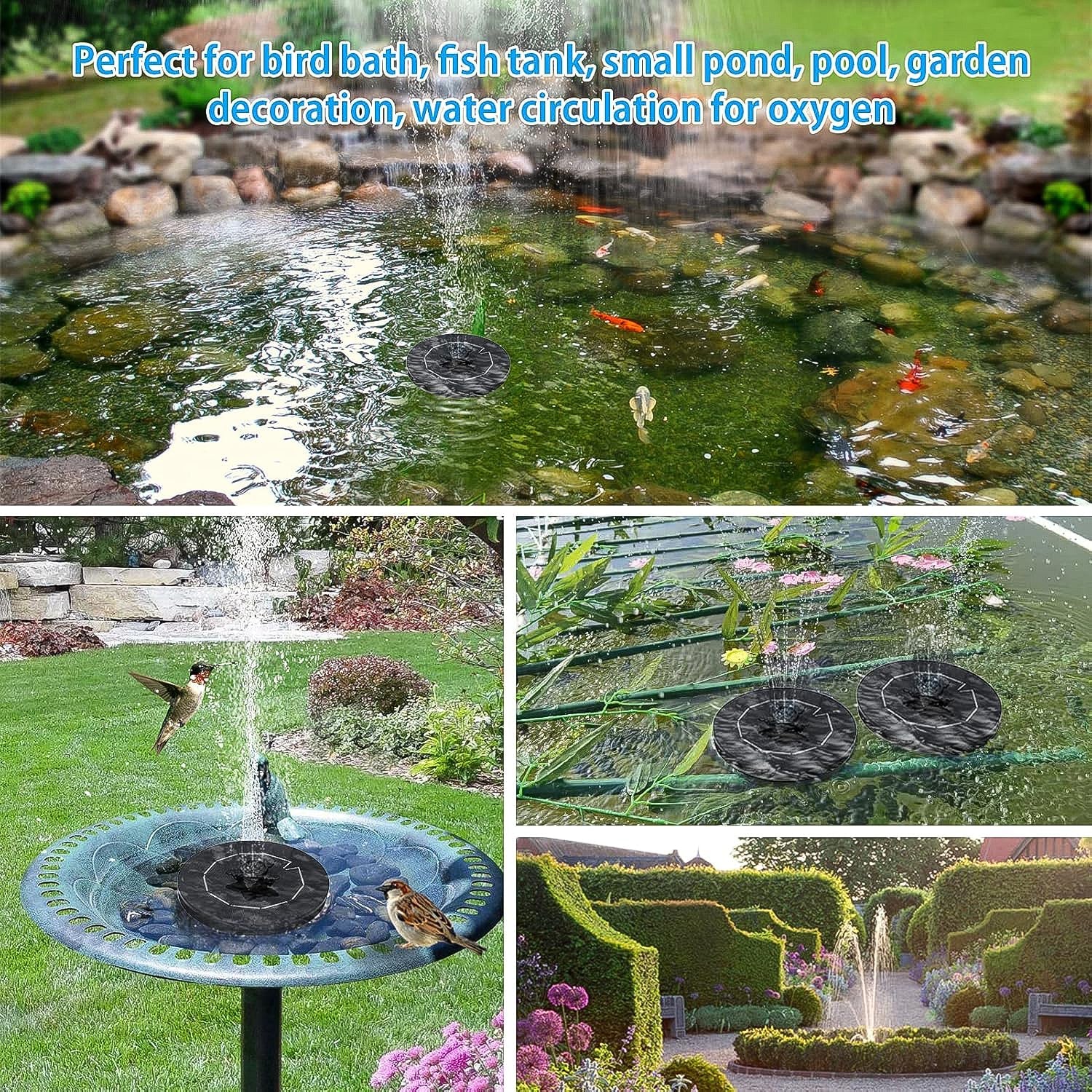 Fast Fountain by Pocket Hose - Solar-Powered - Instantly Adds a Water Feature Virtually Anywhere - 5 Spray Modes - No Installation or Batteries Required - Great for Bird Baths, Pools, Pond & More (1 Pc) Fast Fountain by Pocket Hose - Solar-Powered - Instantly Adds a Water Feature Virtually Anywhere - 5 Spray Modes - No Installation or Batteries Required - Great for Bird Baths, Pools, Pond & More (1 Pc)
